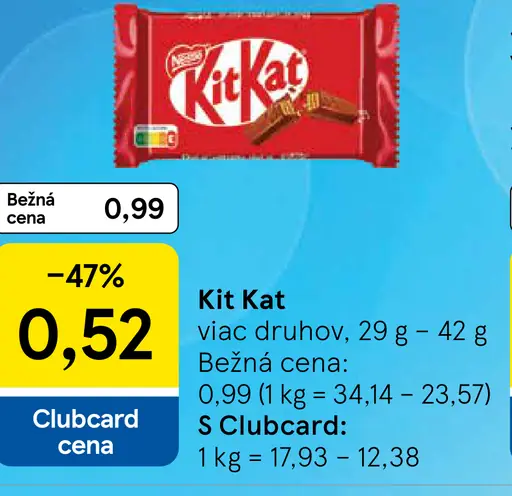 Kit Kat čokoládová tyčinka – viac druhov