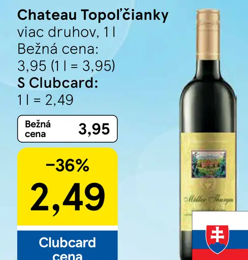 Chateau Topoľčianky víno viac druhov