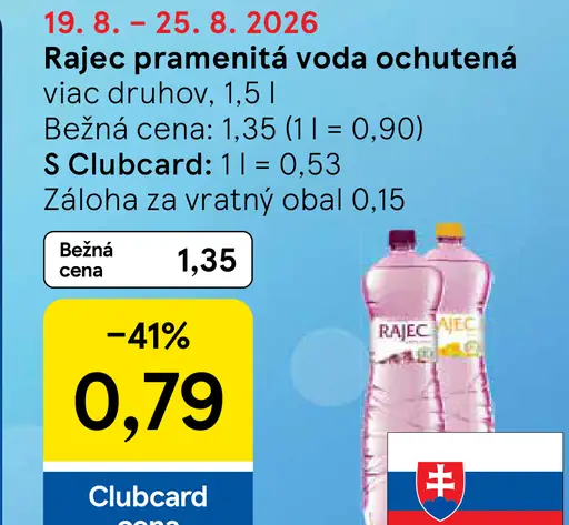 Rajec pramenitá voda ochutená viac druhov