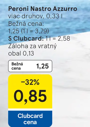 Peroni Nastro Azzurro pivo, viac druhov