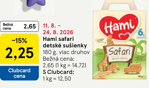Hami Safari detské sušienky