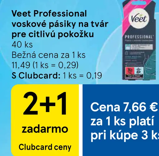 Veet Professional Voskové pásiky na tvár pre citlivú pokožku