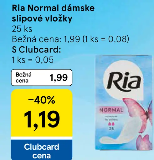 Ria dámske slipové vložky Normal