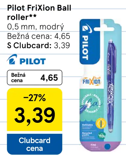 Pilot FriXion Ball roller, modrý, 0,7 mm