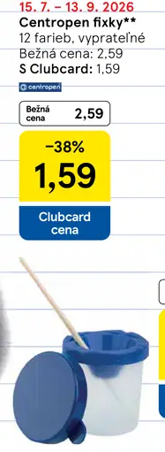 Centropen vyprateľné fixky Colour World