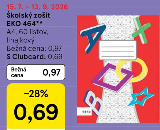 Školský zošit EKO 464, linajkový A4