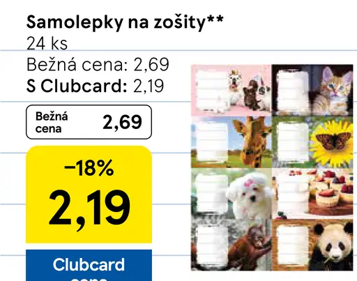 Samolepky na zošity