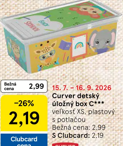 Curver detský úložný box C s potlačou, veľkosť XS, plastový