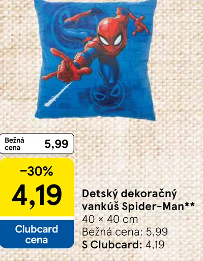 Detský dekoračný vankúš Spider-Man