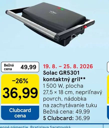 Solac GR5301 kontaktný gril
