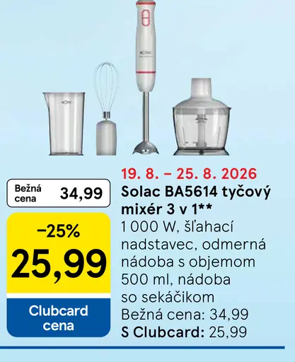 Solac BA5614 tyčový mixér 3 v 1