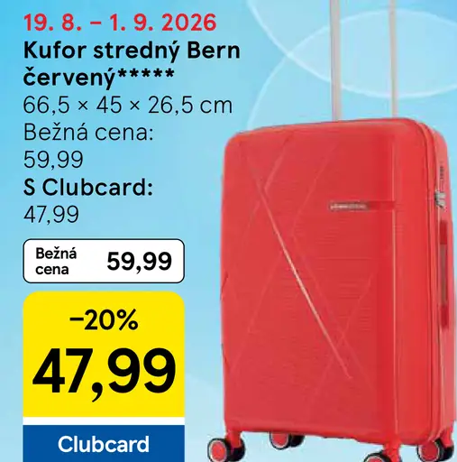 Bern stredný červený kufor