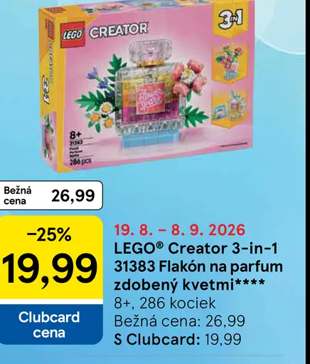 LEGO Creator 3-in-1 Flakón na parfum zdobený kvetmi