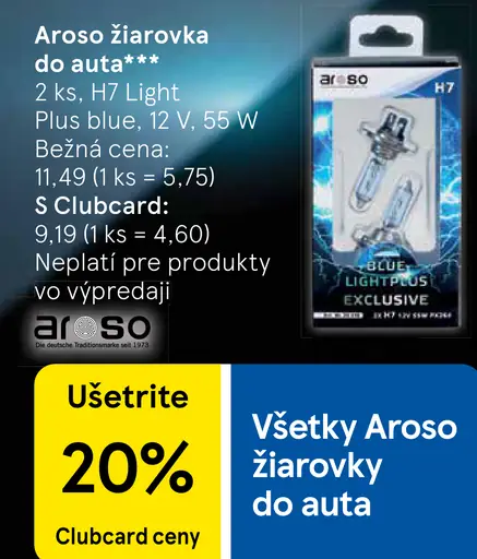 Aroso žiarovka do auta H7 Light Plus blue