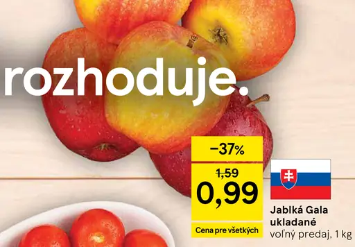 Jablká Gala ukladané