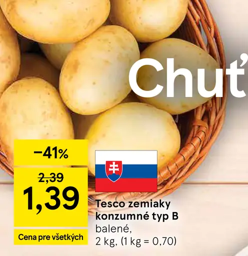 Tesco zemiaky konzumné typ B balené
