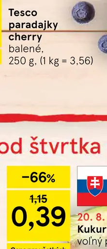 Tesco paradajky cherry na stopke