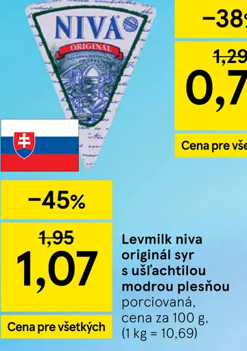 Levmilk Niva Original syr s ušľachtilou modrou plesňou cca