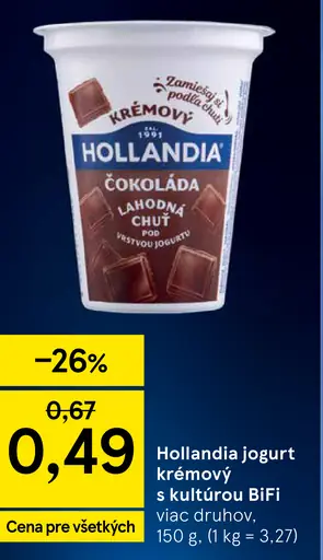 Hollandia jogurt krémový s kultúrou BiFi