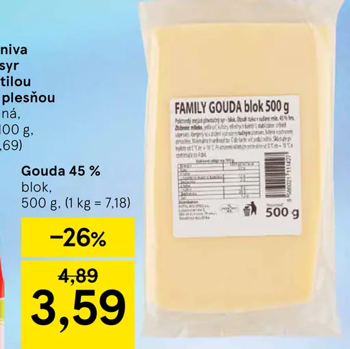 Gouda 45% blok
