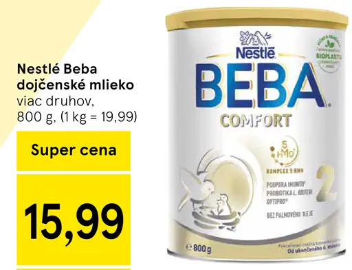 Nestlé Beba dojčenské mlieko, viac druhov