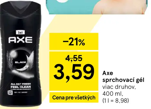 Axe sprchovací gél viac druhov