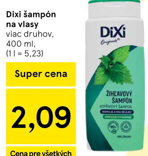 Dixi žihľavový šampón na vlasy, viac druhov