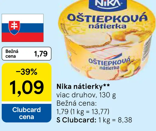 Nika nátierky – viac druhov
