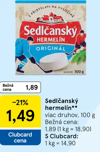 Sedlčanský hermelín – viac druhov, originál