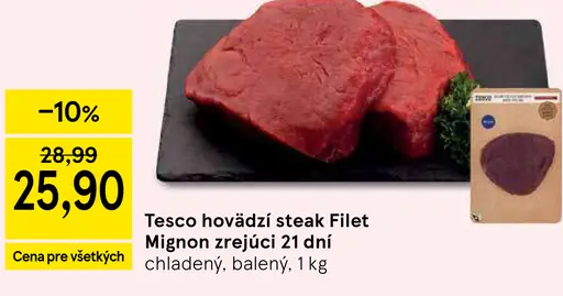 Tesco hovädzí steak Filet Mignon zrejúci 21 dní