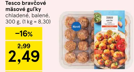 Tesco bravčové mäsové guľky