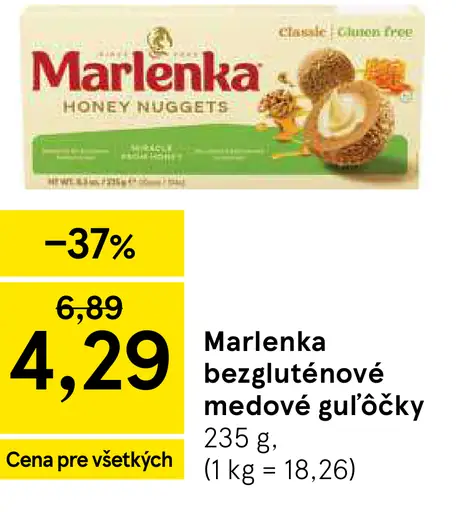 Marlenka bezgluténové medové guľôčky