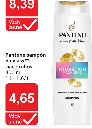 Pantene šampón na vlasy rôzne druhy