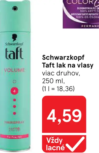 Schwarzkopf Taft Lak na vlasy rôzne druhy