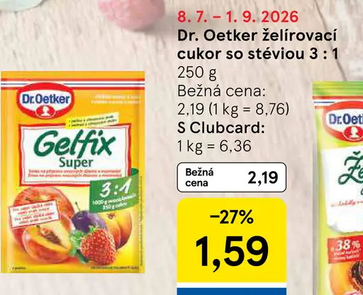 Dr. Oetker želírovací cukor 3 : 1 so stéviou