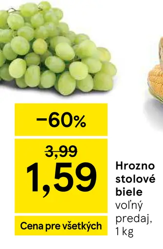 Hrozno stolové biele
