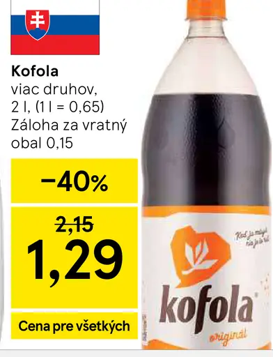 Kofola viac druhov