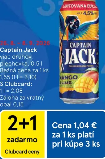 Captain Jack ochutený sladový nápoj plechovka