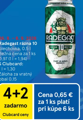 Radegast rázná 10 plechovka pivo