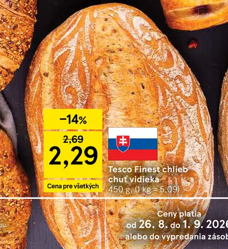 Tesco Finest chlieb chuť vidieka