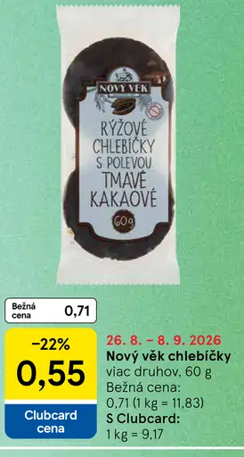 Nový Věk ryžové chlebíčky, viac druhov