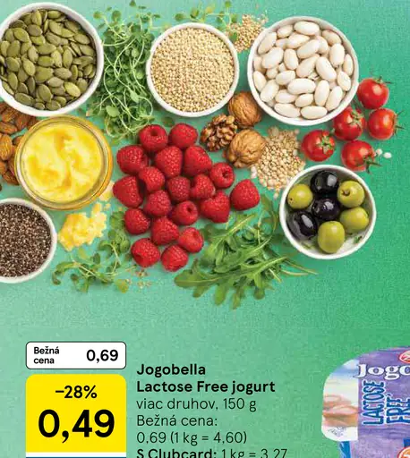 Jogobella Lactose Free jogurt, viac druhov