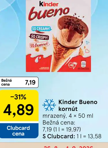 Kinder Bueno kornút mrazený