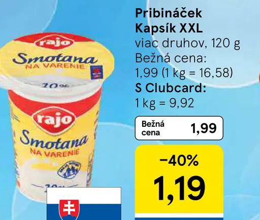 Rajo Smotana na varenie 10%