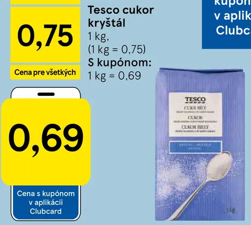 Tesco cukor kryštál