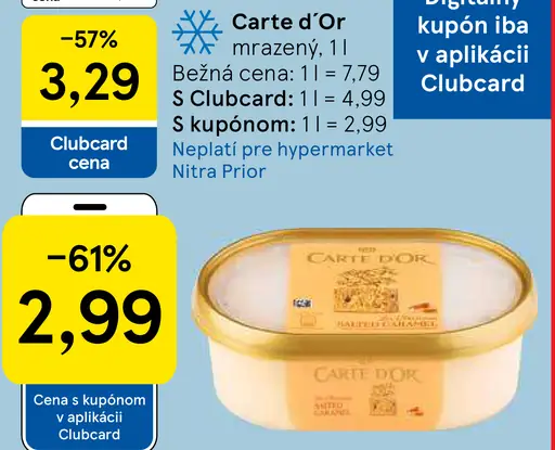 Carte d’Or mrazený, rôzne druhy