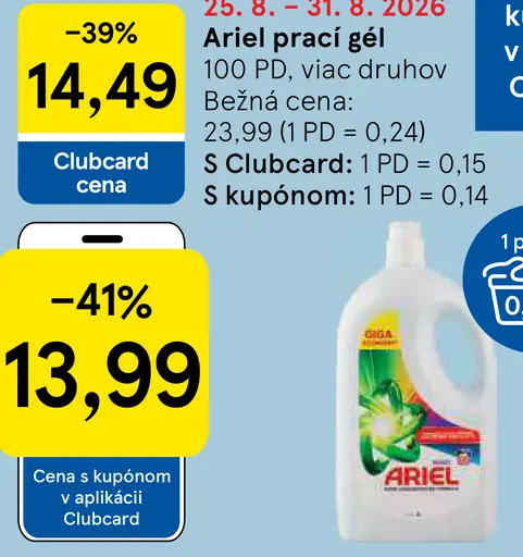 Ariel prací gél viac druhov