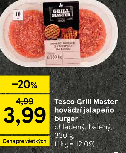 Tesco Grill Master bravčovo-hovädzí burger