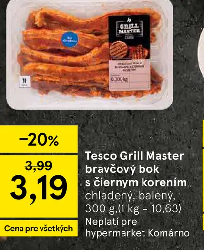 Tesco Grill Master bravčový bok s čiernym korením