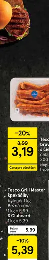 Tesco Grill Master špekáčiky